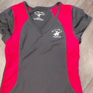 Beverly Hills Polo Club Charcoal and Red Athletic Tee